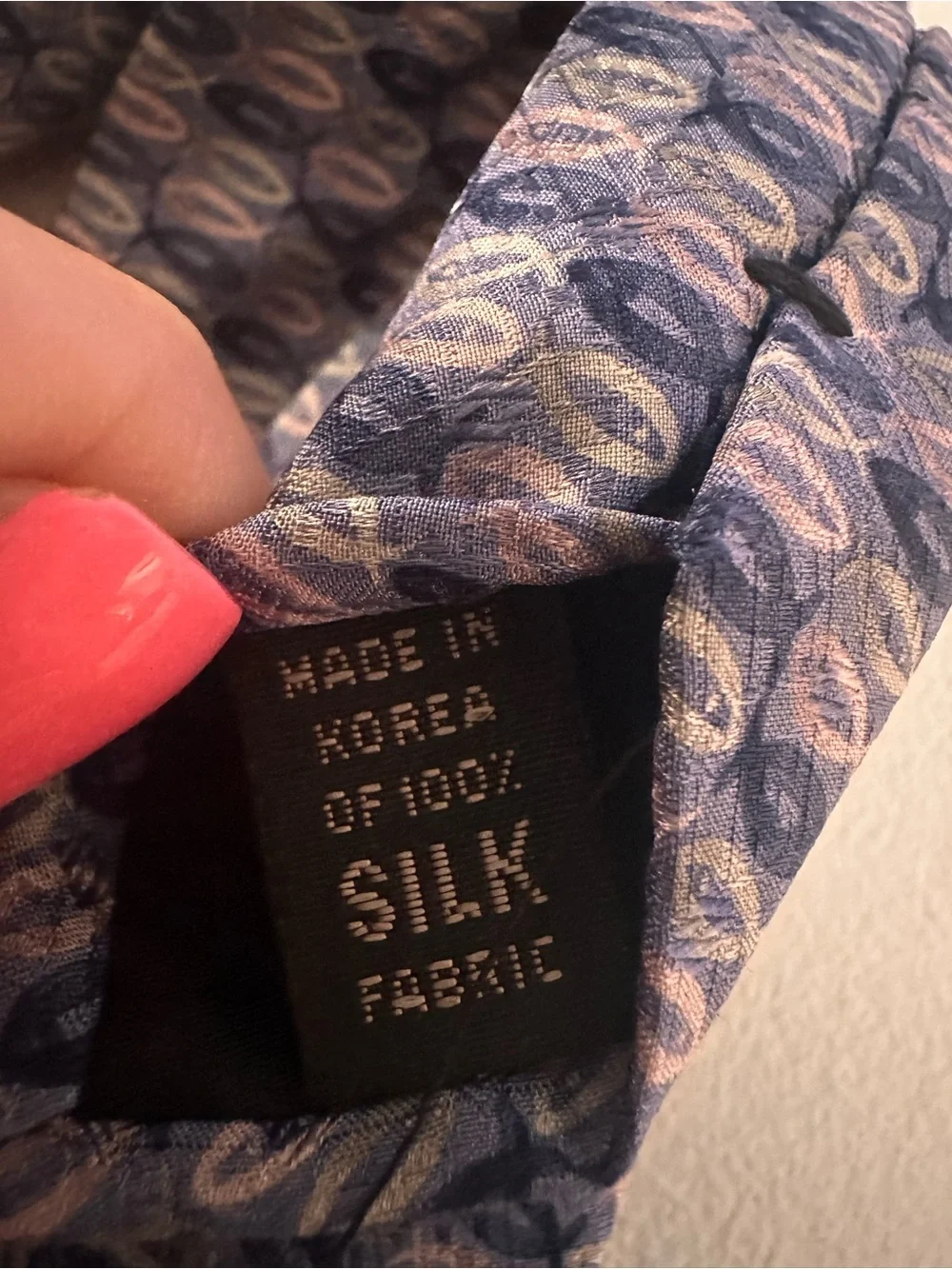 Others Follow Christians Closet Silk Tie in Blue and Pink